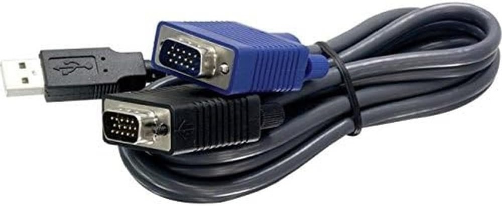 Flexible 15Ft USB VGA KVM Cable for KVM Switch Connection – NDAA Compliant