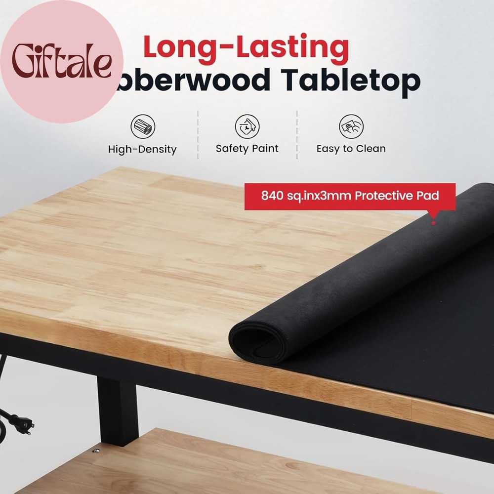 48 Inch Workbench for Garage Adjustable Height Work Bench with under Table Shelf