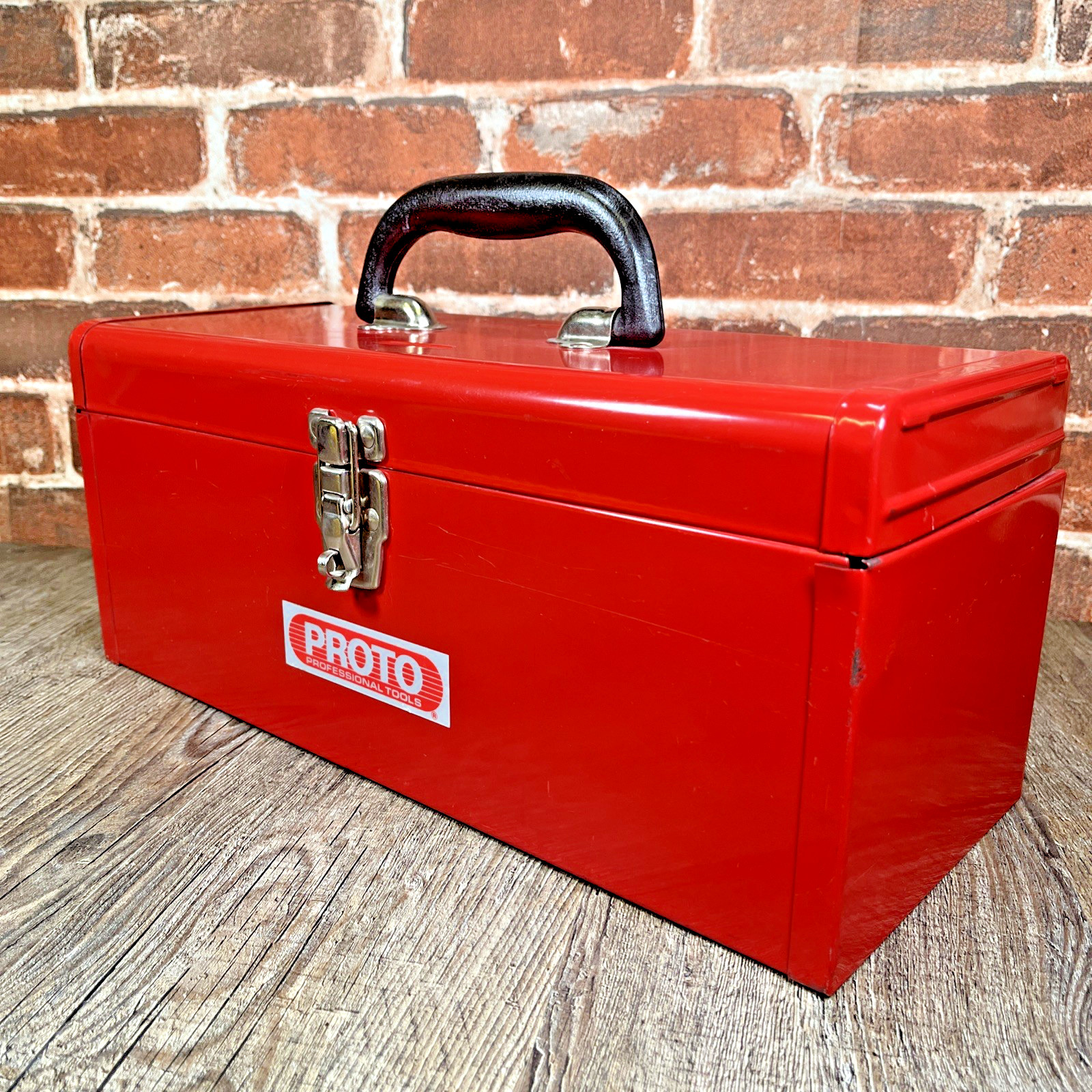 Proto metal tool box vintage Red 15 in Lockable With Tray Top Handle Clean Good