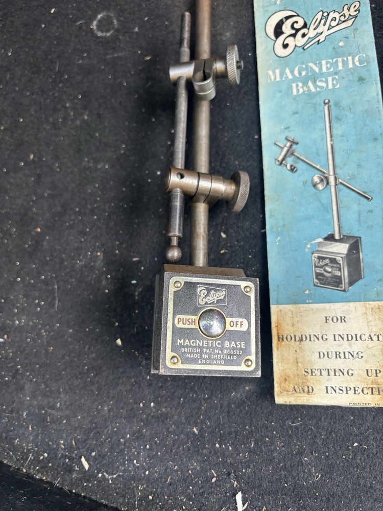 Eclipse Magnetic Base For Holding Indicators With Box & Paper England