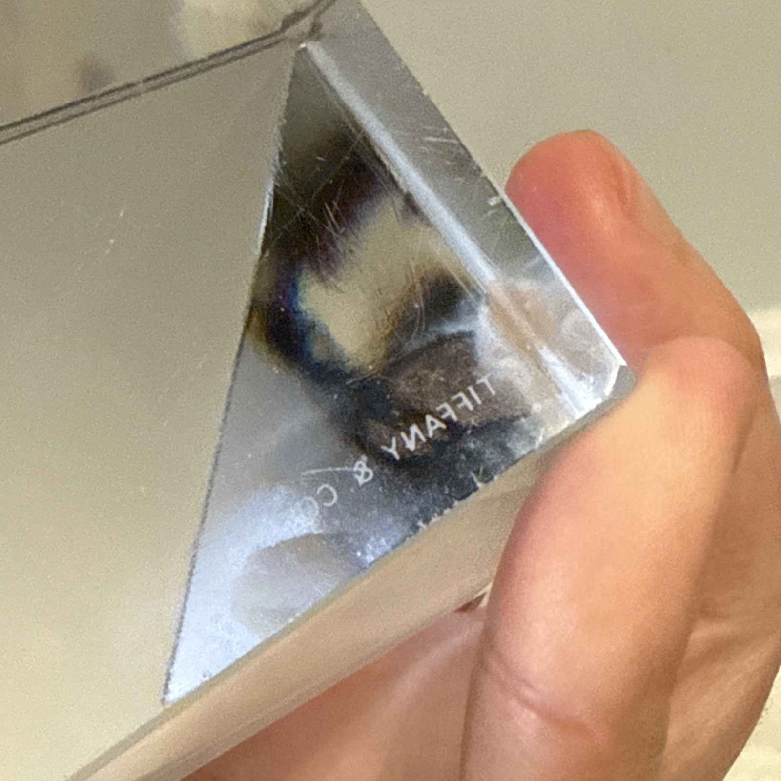 Tiffany & Co Rare Vintage Signed Large Faceted Crystal Sculpture Estate Find