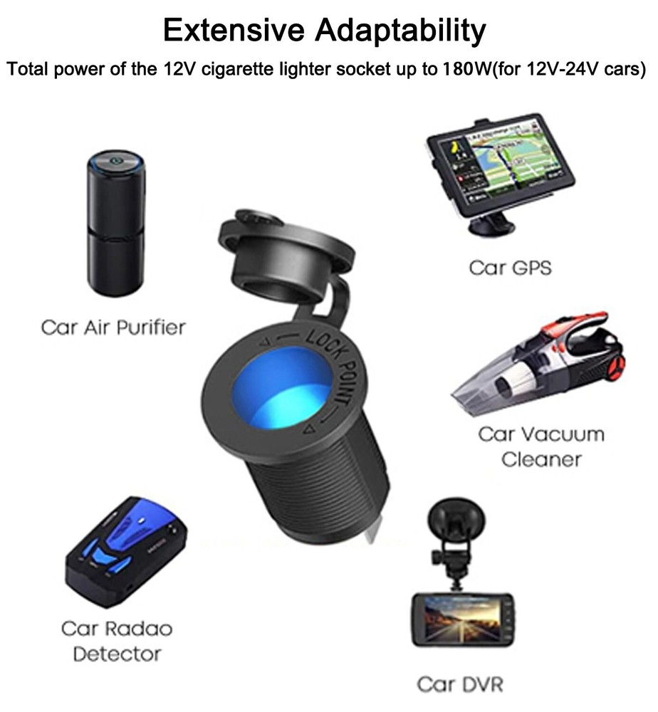 WNNBTOVN 2 in 1 Fast Car Charger Cigarette Lighter Socket Panel Digital Switch