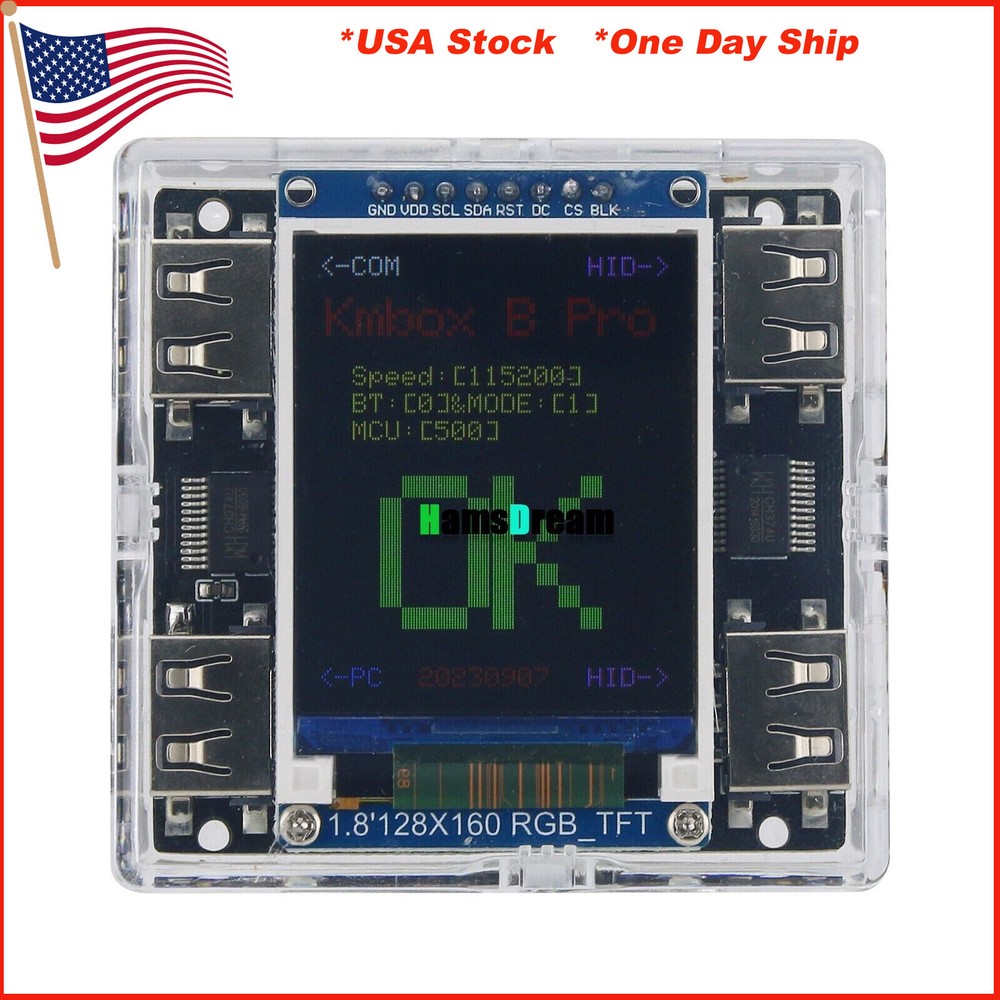 Kmbox B+ (Pro) Keyboard Mouse Controller Macro w/ Screen for DMA&Dual Computer