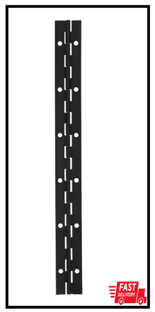 1-1/2 in. x 48 in. Square Radius Matte Black Continuous Hinge