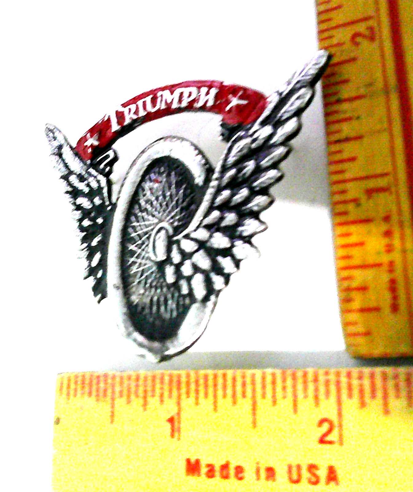 Triumph pin vintage collectible old British motorcycle pinback biker memorabilia