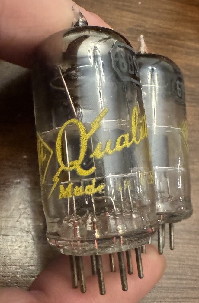 NOS Tungsol Hi quality 6BS8 Audio TUBES MATCHED PAIR Black Plates Copper