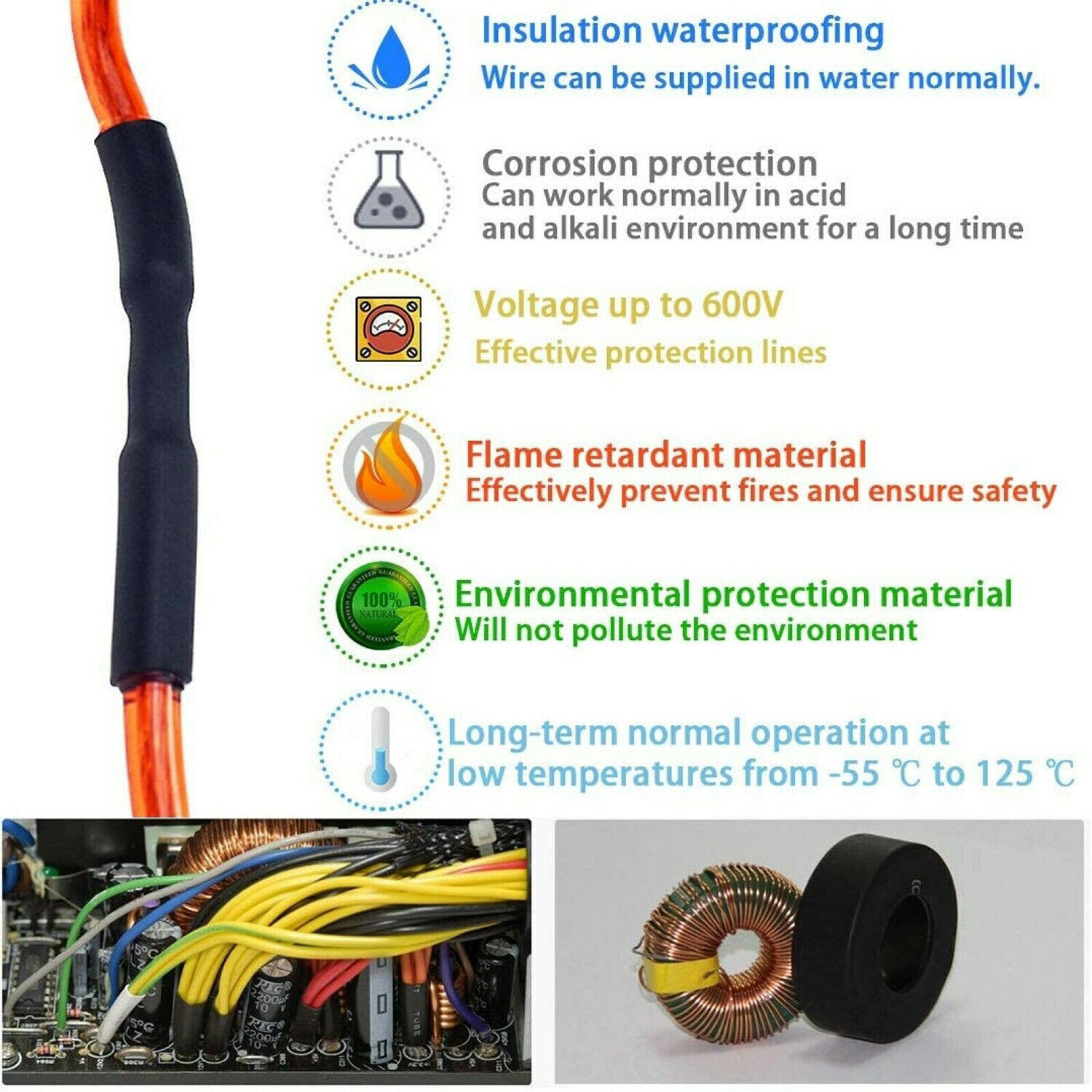 Black Heat Shrink Tubing Tube Dual Wall 3:1 Marine Adhesive Glue Lined