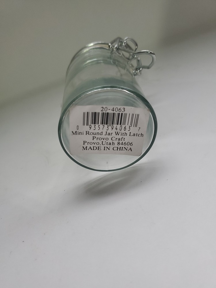 5 Pack Mini Glass Round Jar W/ Latch Craft Storage Decorative Container Kitchen