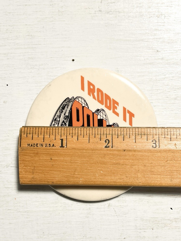 1979 I Rode Rolling Thunder Great Adventure Pinback Button Rollercoaster Ride