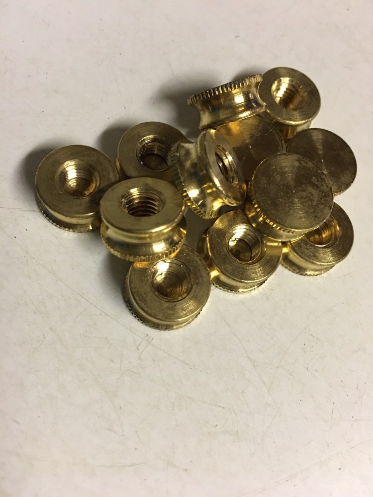 12 Solid Brass FINIAL / Bracket Caps 1/4-27 IPS Thread Knurled Lamp / Unfinished