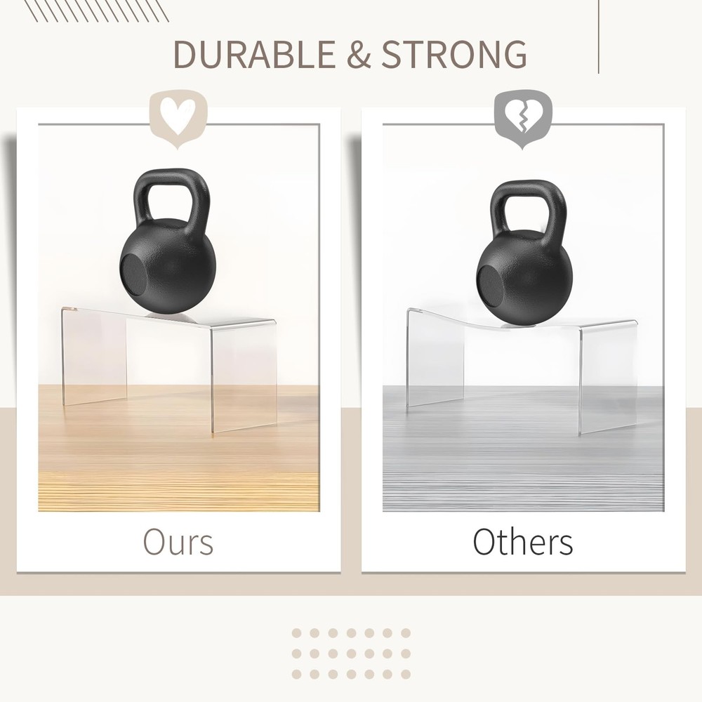 6pcs Thickened Acrylic Display Stand, Tiered Rectangular Clear Display Risers...