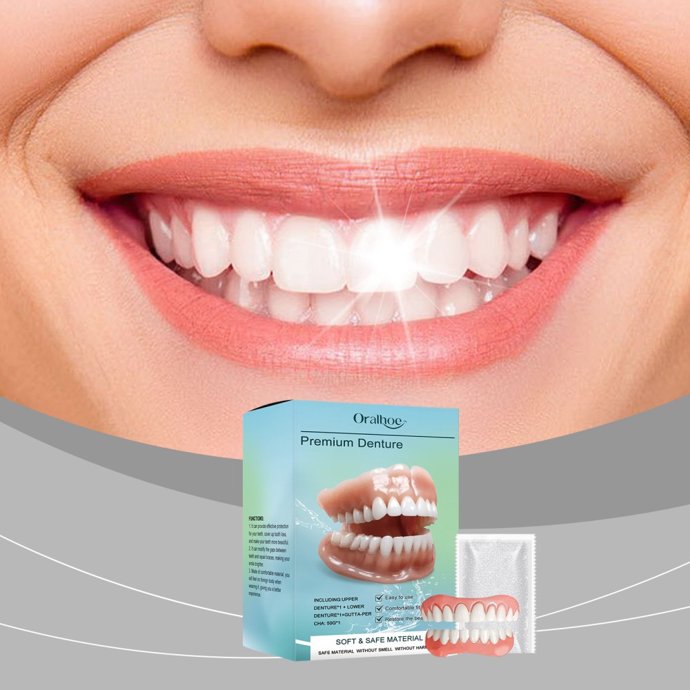 Moldable False Teeth, Veneers Teeth for Women and Men, Upper and Lower Match