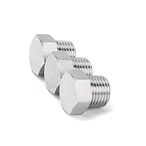 3/8" NPT Male Outer Hex Head Thread Plug Pipe Fitting, 304 3/8"(3pcs)