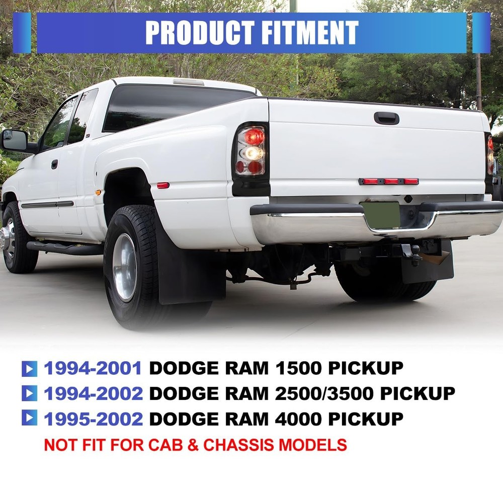 尾灯罩适用于 1994 - 2001 年道奇 Ram 1500 拾音器尾灯组件