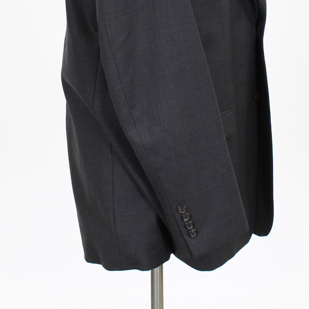 Ralph Lauren 46L Gray Solid Wool Two Button Sport Coat Blazer Jacket
