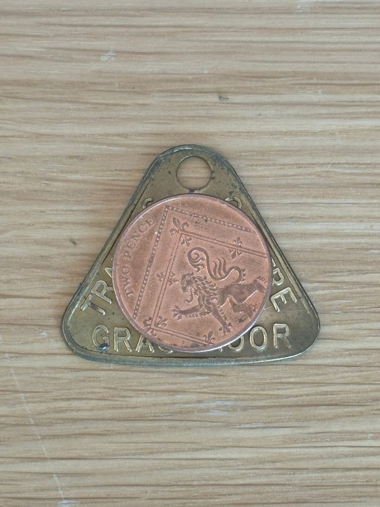 Grassmoor Trainning Centre BRASS PIT CHECK TOKEN Mining Membrobilia