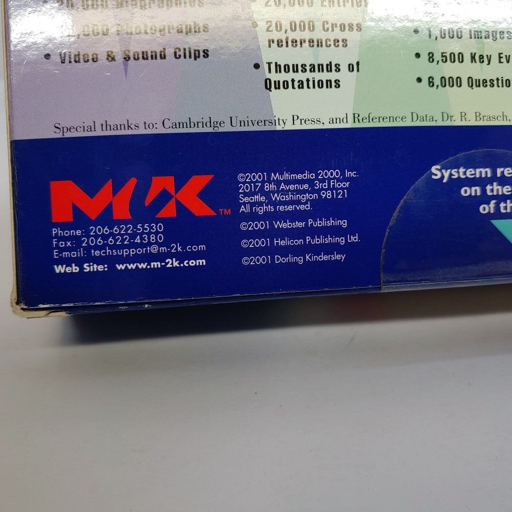 Vintage Webster's Millennium 2002 Encyclopedia Platinum PC Software 5 CD Set