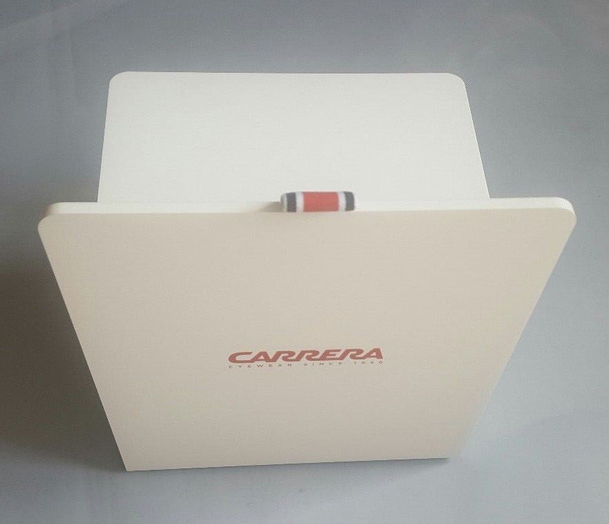 CARRERA TWO PIECE LOGO DISPLAY UNIT IN WHITE PLEXIGLASS