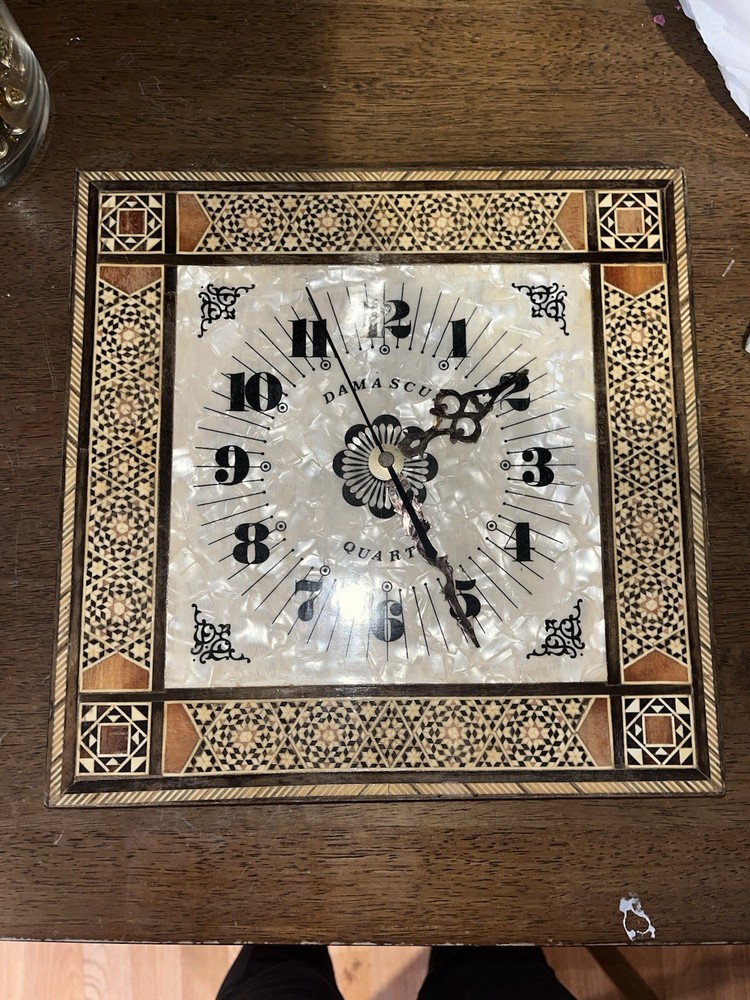 damascus wood inlay clock Working