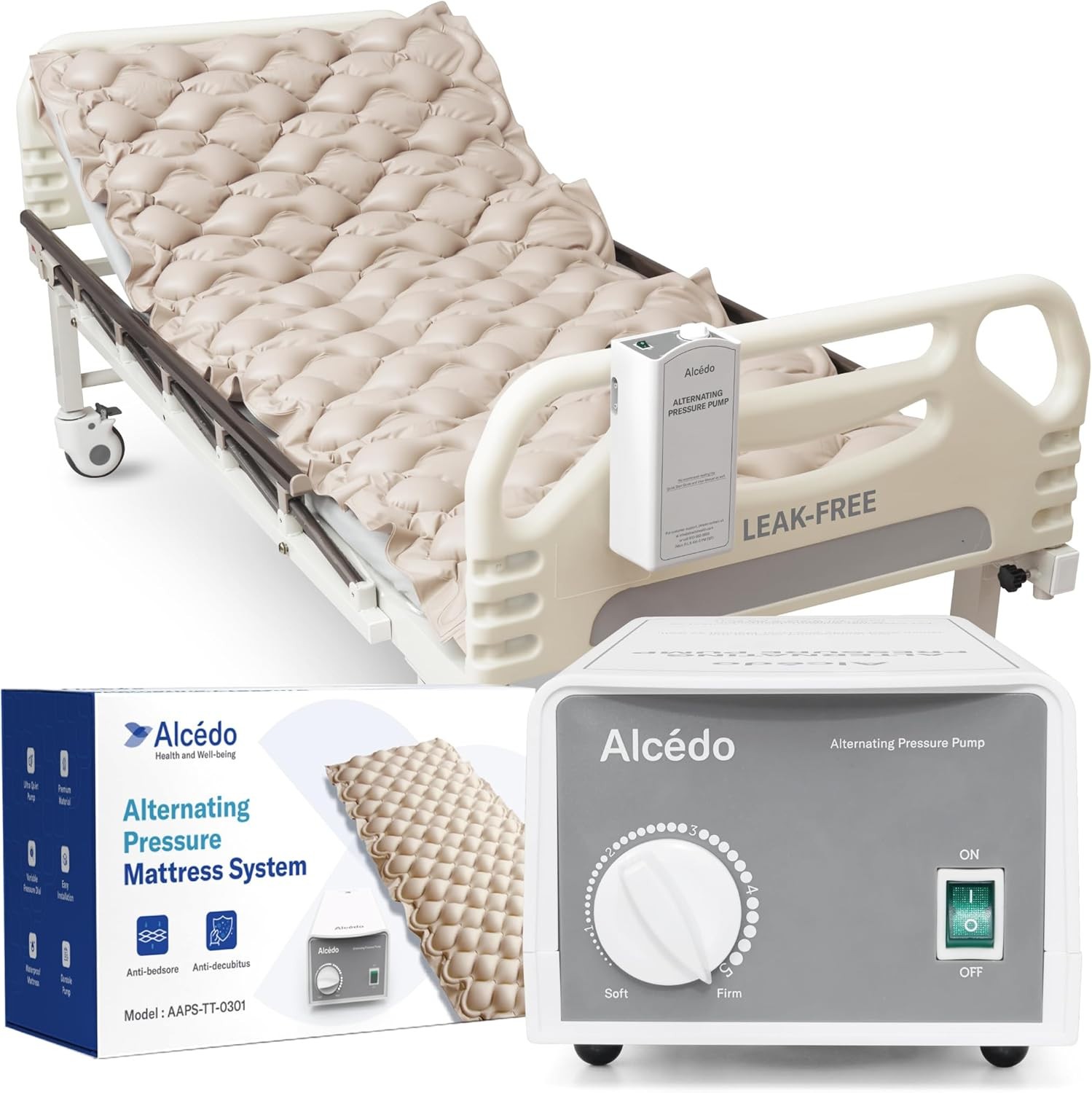 Alcedo Alternating Air Pressure Mattress Pad for Bed Sore and Ulcer Prevention
