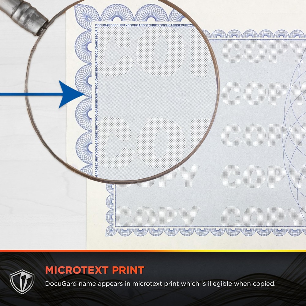 Blue Secure Certificate Paper 8.5 x 11 for Printing - 7 Security Features to ...