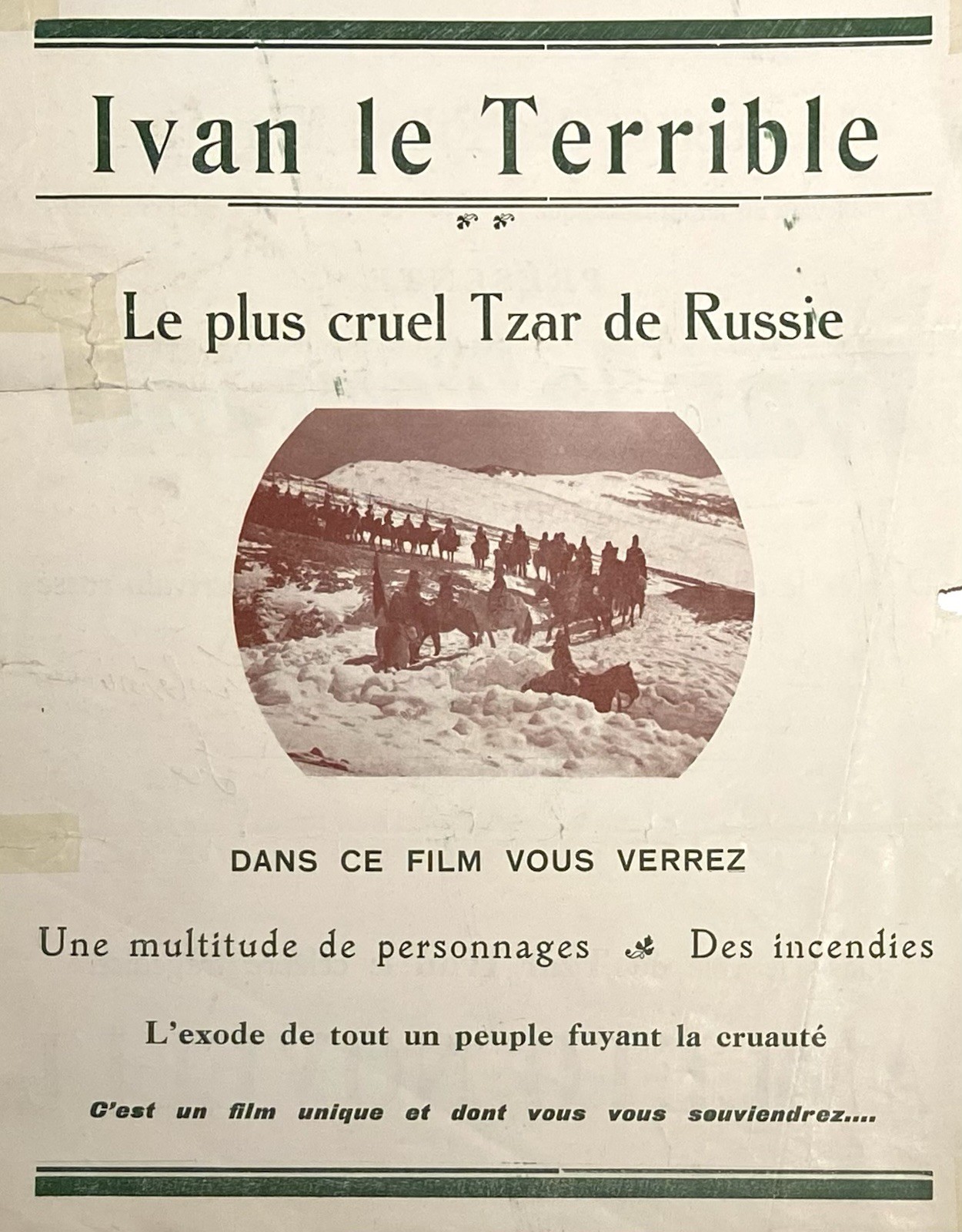 IVAN THE TERRIBLE Vintage 1917 Silent Film - ITALIAN EPIC Original Movie Herald