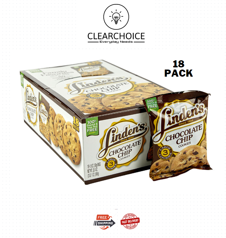 NEW Linden's Chocolate Chip Cookies, 3 ct./18 pk - Kosher Chocolate Chip Cookies
