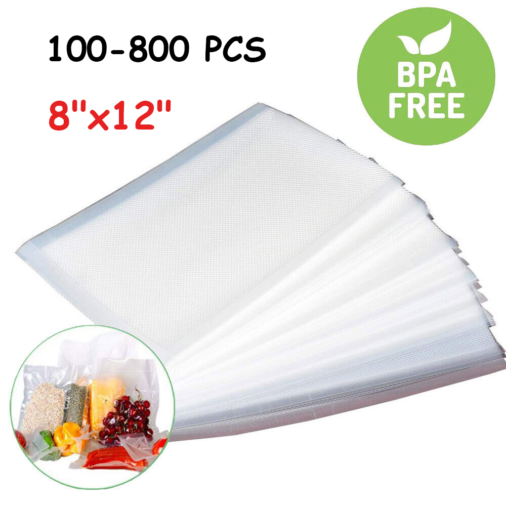 100/1000 Quart Vacuum Sealer Bags 8x12 7x10 Embossed Food Saver Storage Package