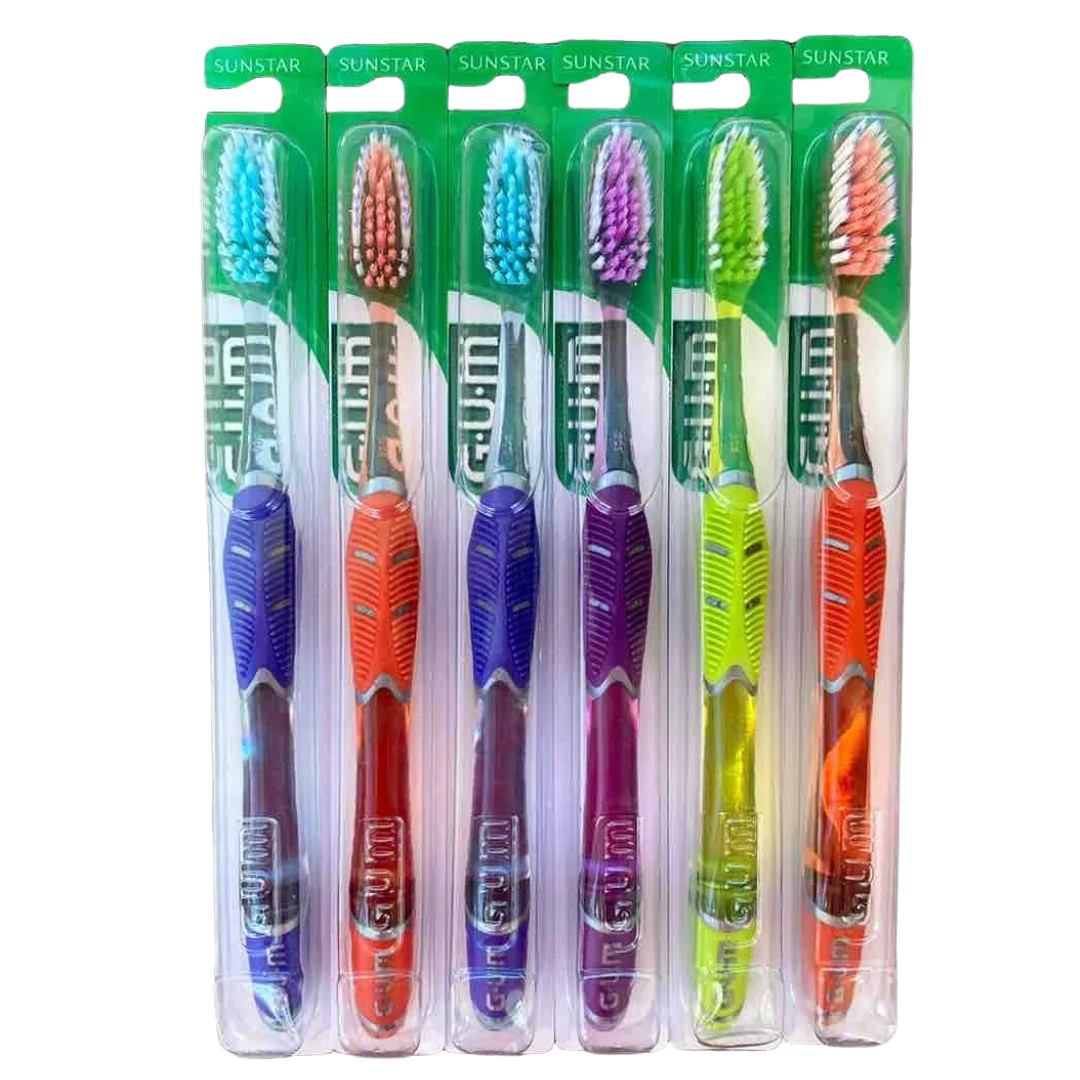 12-PACK GUM Technique Deep Clean Soft Toothbrush 524, FULL SIZE Bulk Toothbrush