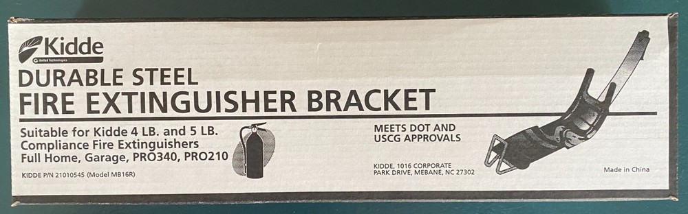 Kidde Fire Extinguisher Bracket, Model MB16R, New in Box