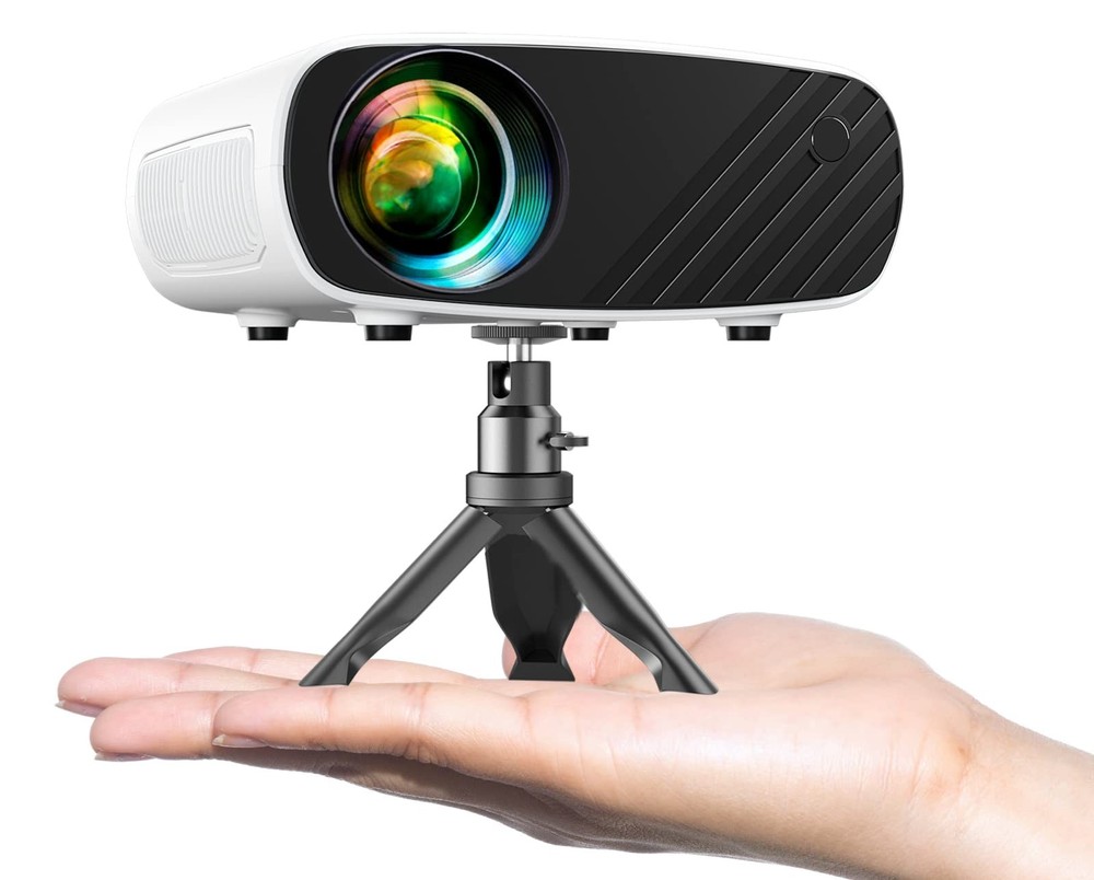 Mini Projector, ELEPHAS Portable Projector for iPhone, 7000L M, WhiteBlack
