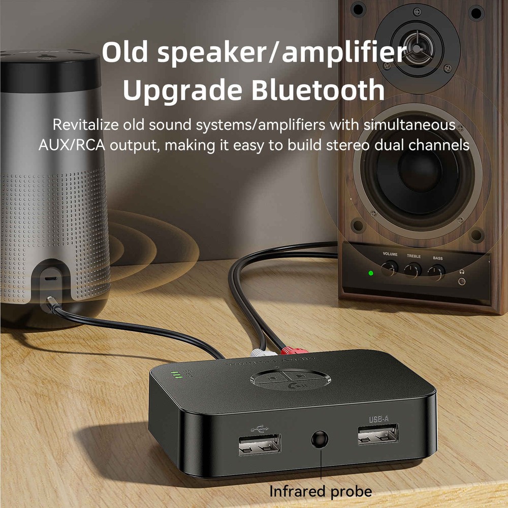Type-C Port Power Bluetooth 5.4 Receiver Remote Wireless Audio Adapter