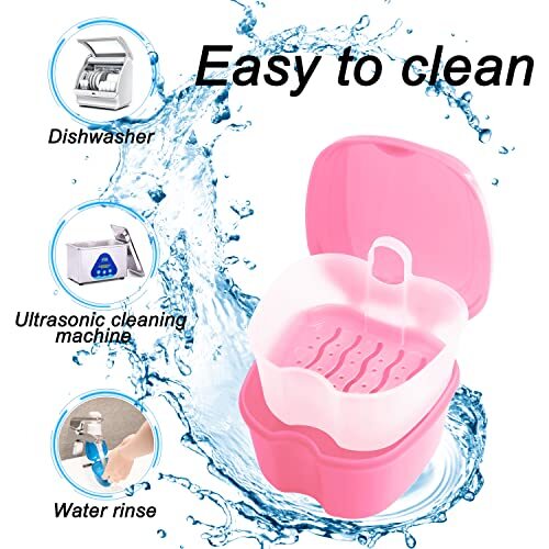 Denture Brush Retainer Case, Denture Case,Denture Cups Bath,Dentures Container