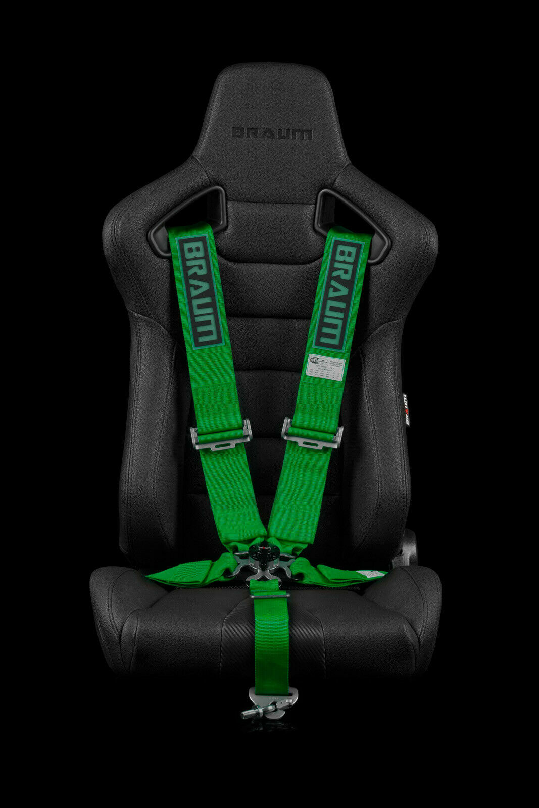 BRAUM Racing GREEN 5 Point 3" Inch SFI Certified 16.1 Racing Harness Single New