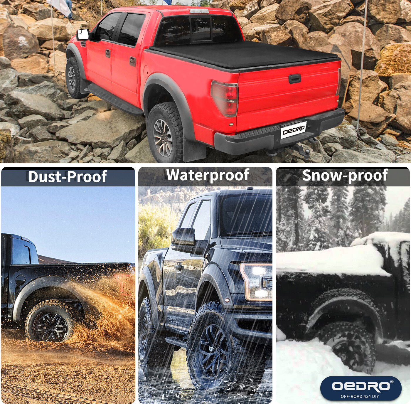 Soft Tri-Fold Bed Cover Tonneau Cover for 2016-2023 Toyota Tacoma 5FT Truck Bed