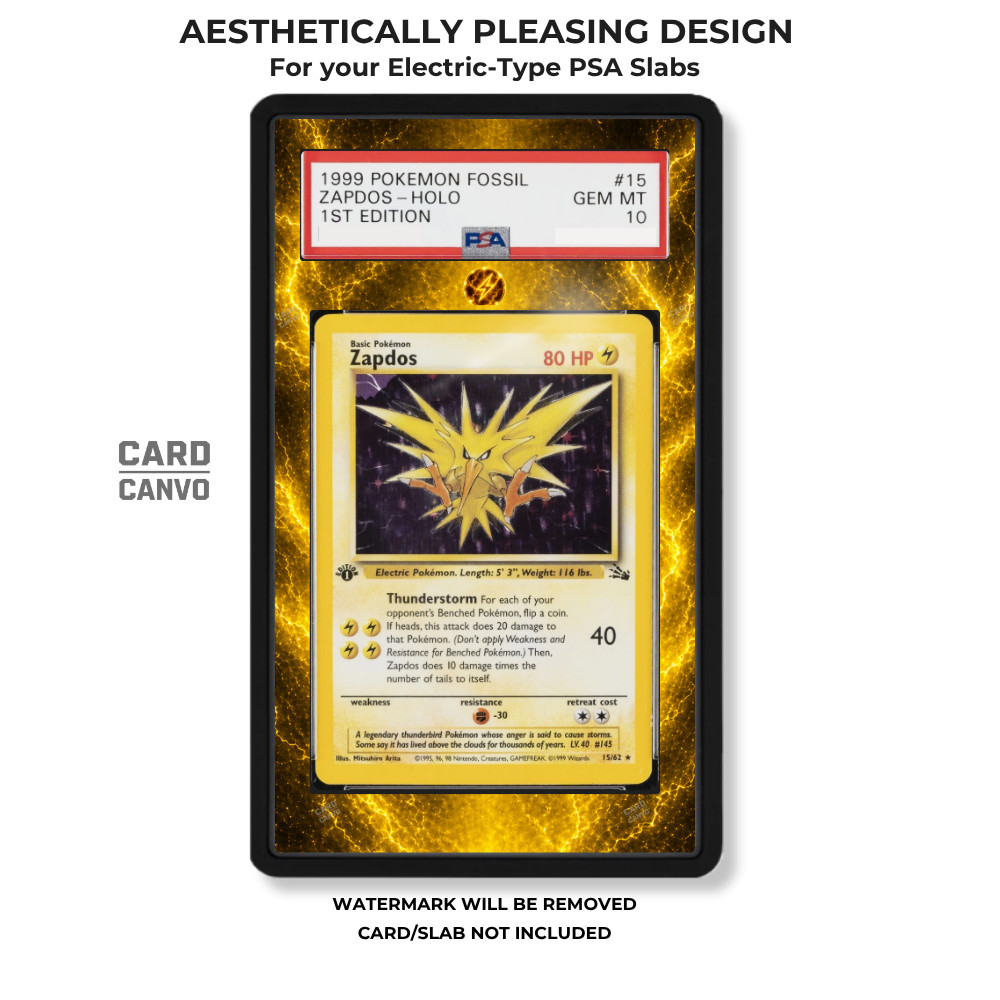 Pokémon PSA Slab Electric-Type Insert + Case | Custom Display | Fits PSA Slabs