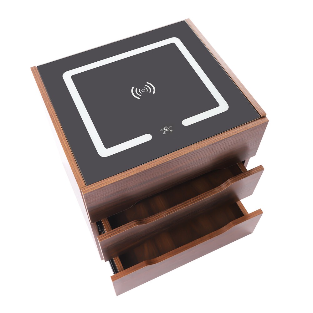 1x Modern Nightstand Table End Side Bedside Table Bedroom With 3 Drawers