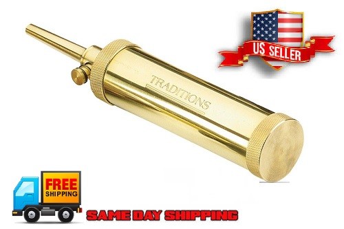 Traditions Solid Brass Black Powder Flask 30 grain spout Muzzleloading A1201 New