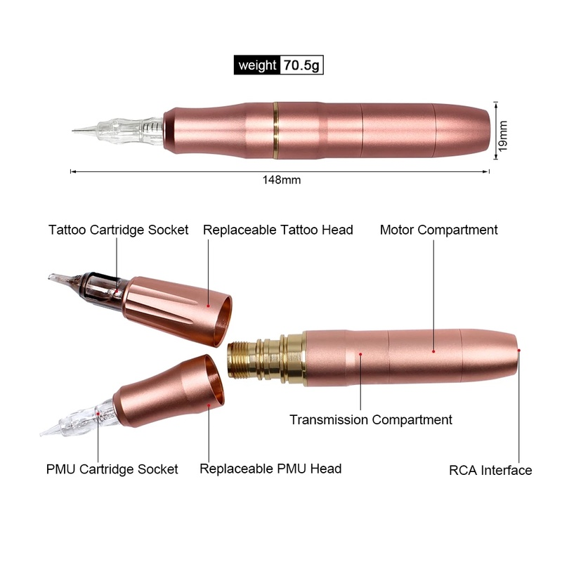 Permanent Makeup Tattoo Machine with 2 Head 3D Microblading Tattoo Gun