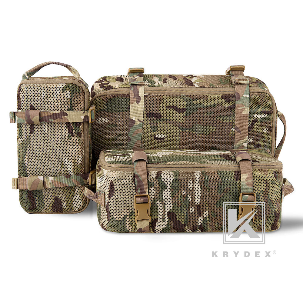 KRYDEX 3pcs Modular Packing Cubes Mesh Pack Organizer Outdoor Large Capacity Bag