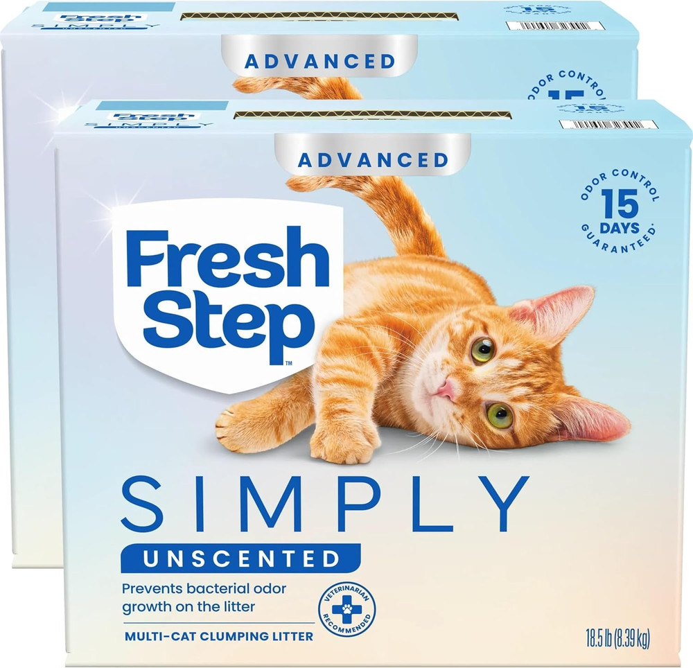 Advanced Simply Unscented Multi Cat Clumping Cat Litter, Low Dust, Odor Control