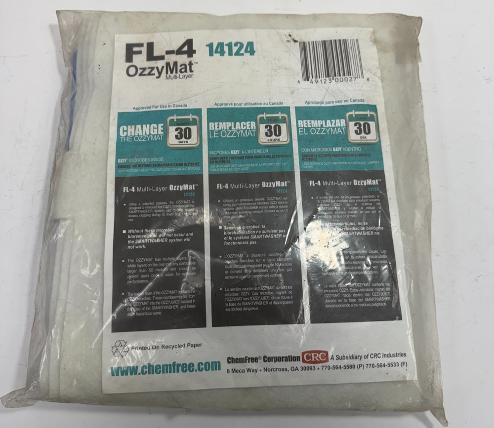 SMARTWASHER™ FL-4 OZZYMAT MULTI LAYER FLUID ACTIVE MAT QT:5