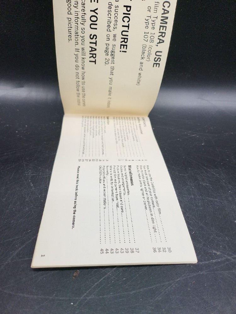 Vintage Polaroid M60 Camera Manual