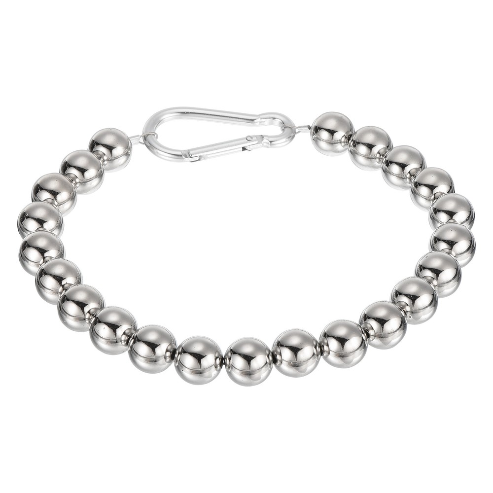 1 Pcs Flag Pole Beaded Retainer Ring, Silver Tone