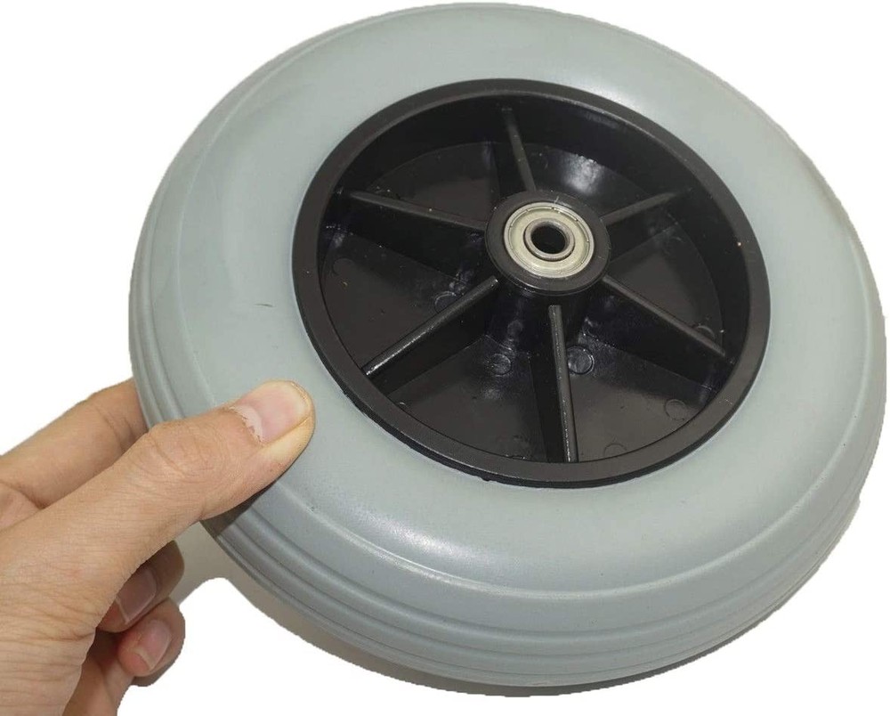 (Pair of Two) ,8 x 2 (200x50) Solid Rubber Front Rear Caster Tires Wheels Assemb