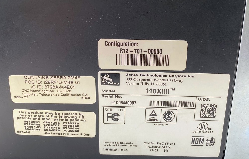 Zebra R110Xi High-Performance RFID Printer/Encoder, 203DPI