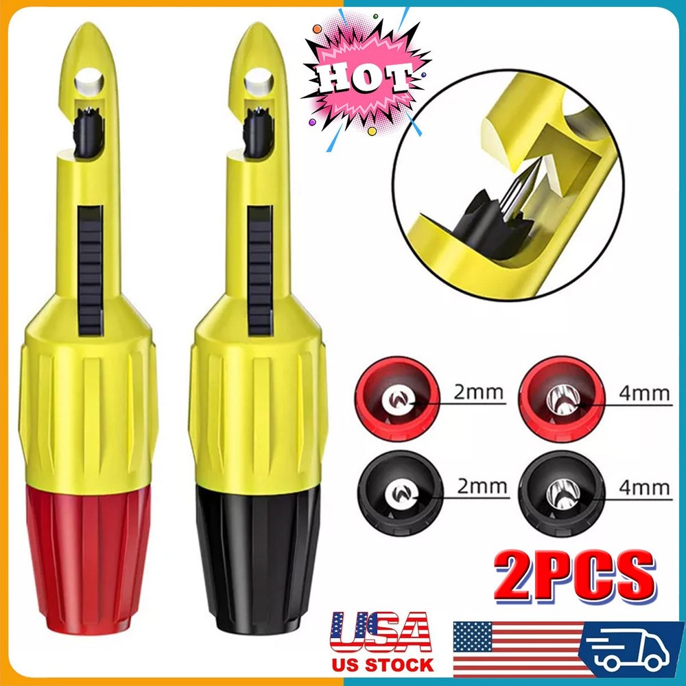 2x Insulation Wire Piercing Puncture Probe Test Hook Clip with 2mm/4mm Socket TL