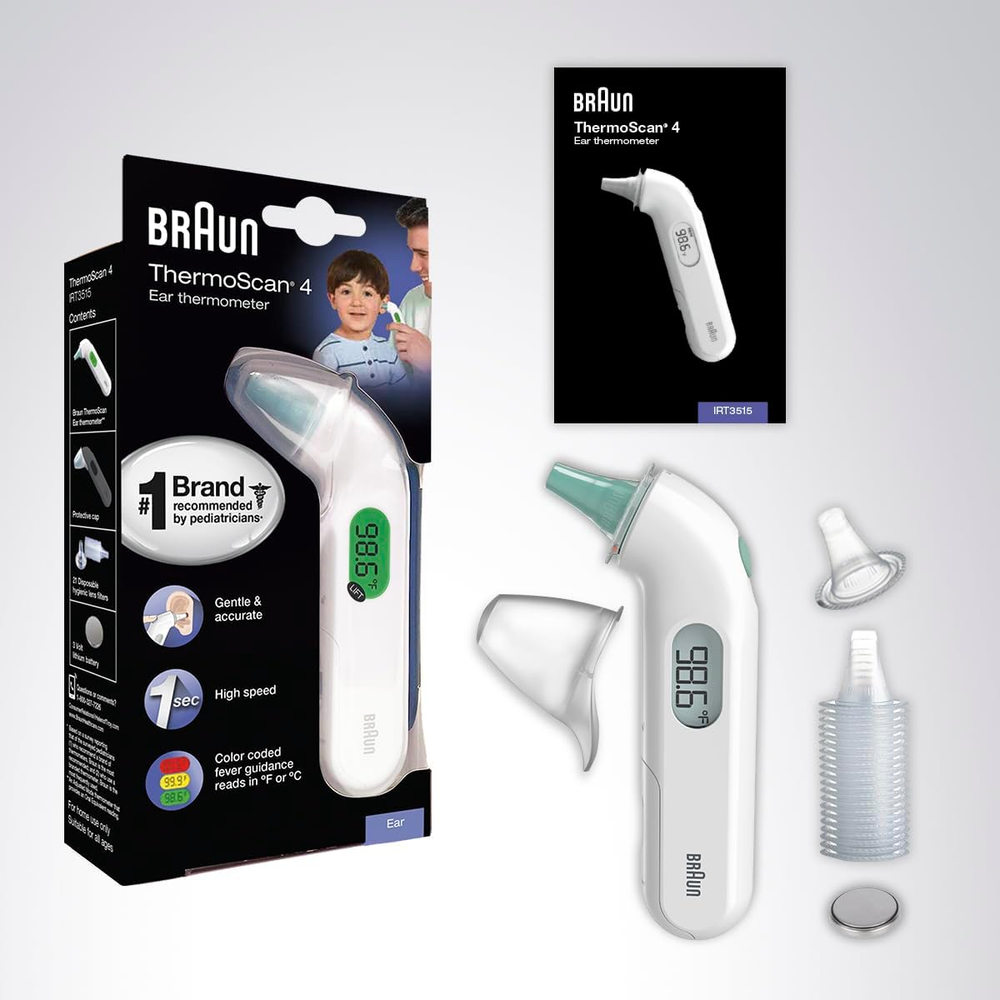 Thermoscan 4 Digital Ear Thermometer, Professional Accuracy with Color Coded ...