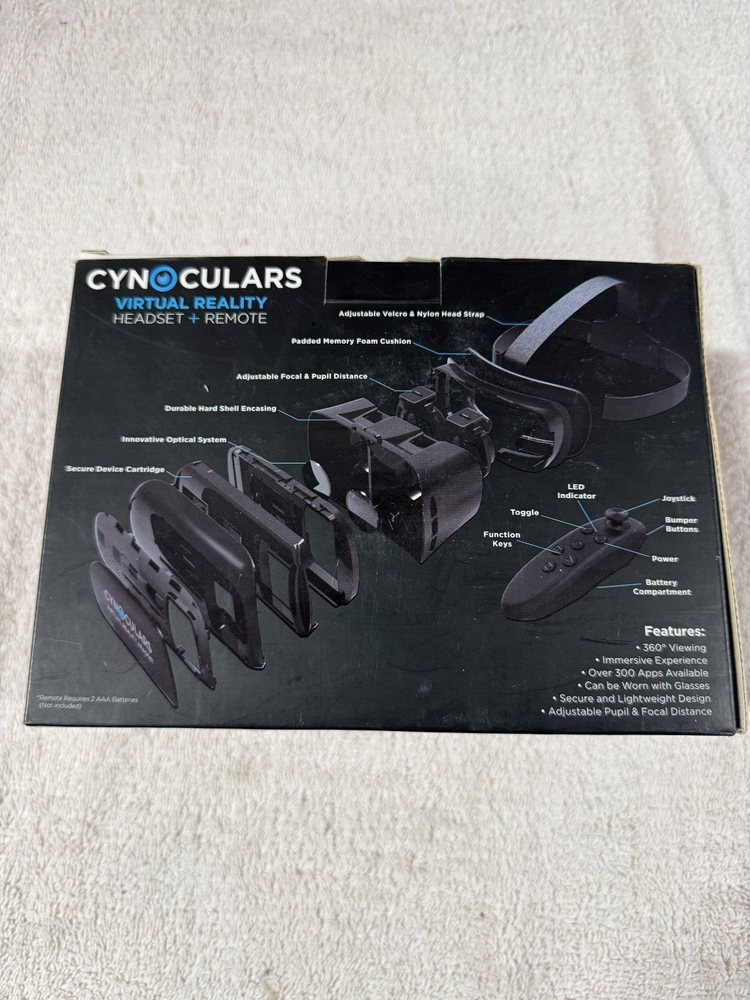 Cynoculars Virtual Reality Headset & Remote-As Seen On T.V. - OPEN BOX!!!!