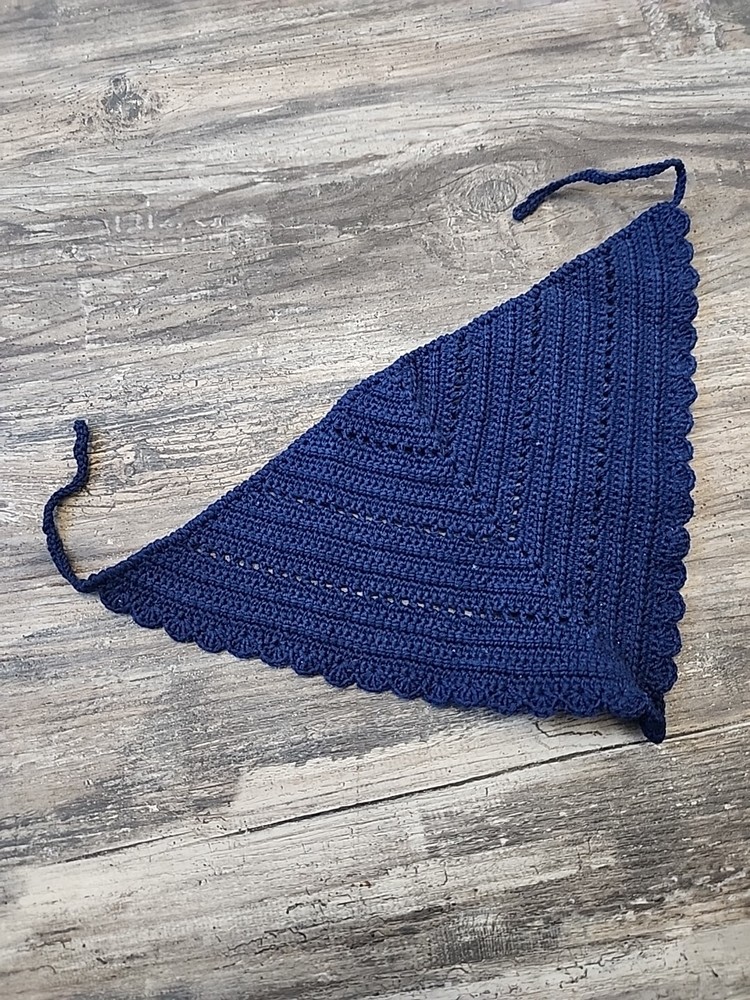 Medium Crocheted bandana Navy